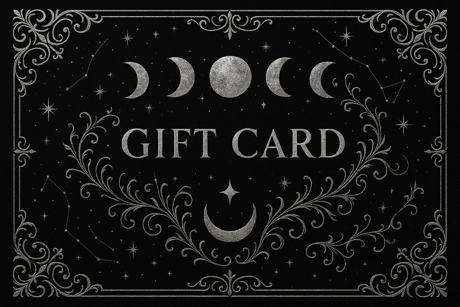 generic black and silver classy witchy gift card